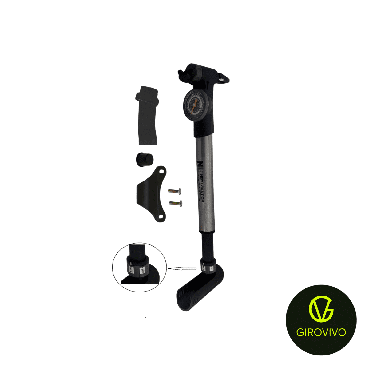 INFLADOR NEW EVOLUTION 120PSI VALVULA INTELIGENTE ERGONOMICO C/MEDIDOR DE PRESION